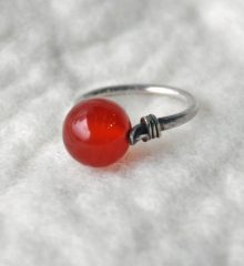 Amber sterling silver ring