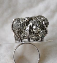 Pyrite raw piece sterling silver ring